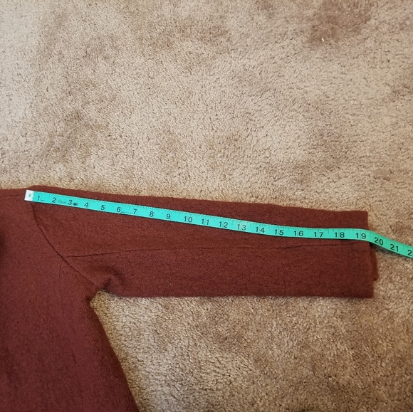 Rachel Zoe Rust Red Wool Blend Button Sweater Jacket Pockets Size Large - Picture 4 of 6